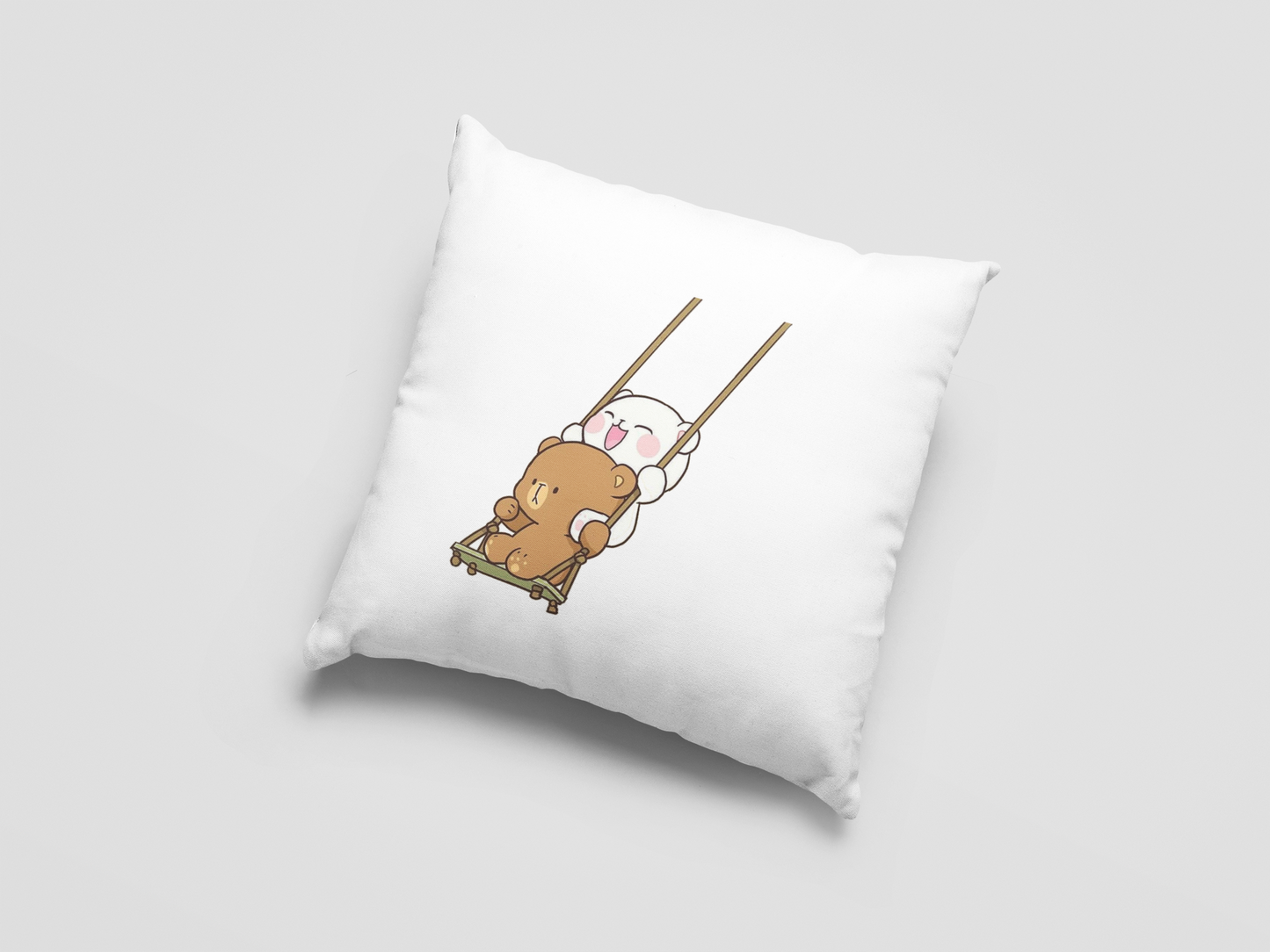 Mocha Bear Printed Cushion