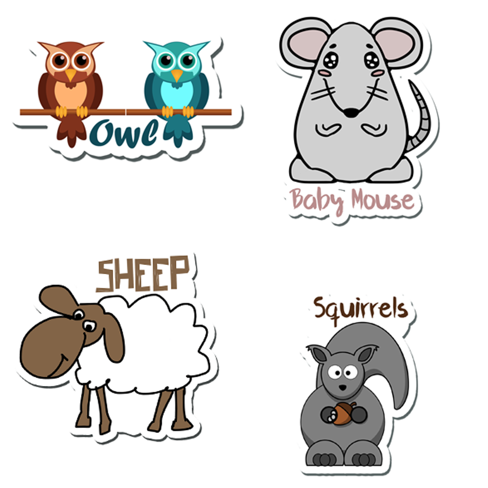 ShopTwiz Cute Squirrels Baby/Kids Learning Fridge Magnet and Door Magnets (Set of 4 Magnets)