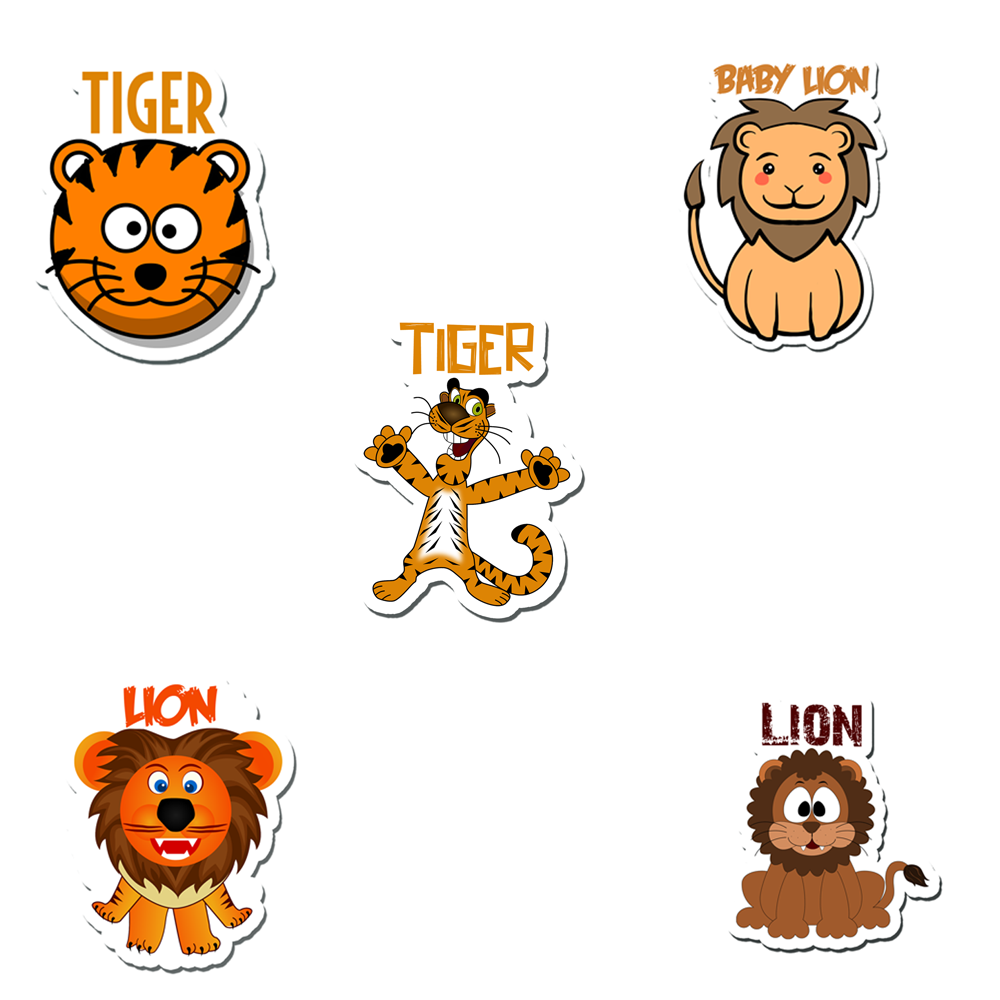 ShopTwiz Cute Lion Baby/Kids Learning Fridge Magnet and Door Magnets (Set of5 Magnets)