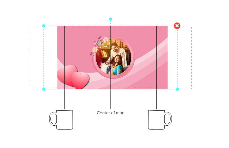 Customized Coffee Mug - Add Your Own Photo -Pink Background Pattern