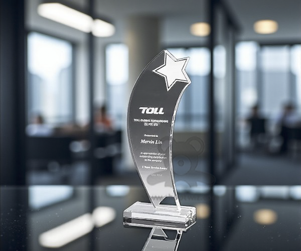 ShopTwiz Customized Shooting Star Trophy – Personalized Logo & Name Corporate Gift