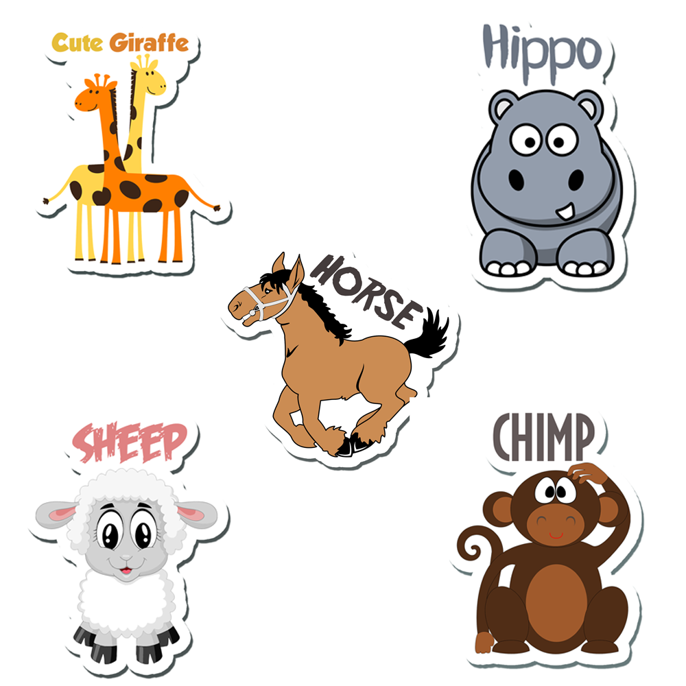 ShopTwiz Hippo Baby/Kids Learning Fridge Magnet and Door Magnets (Set of5 Magnets)