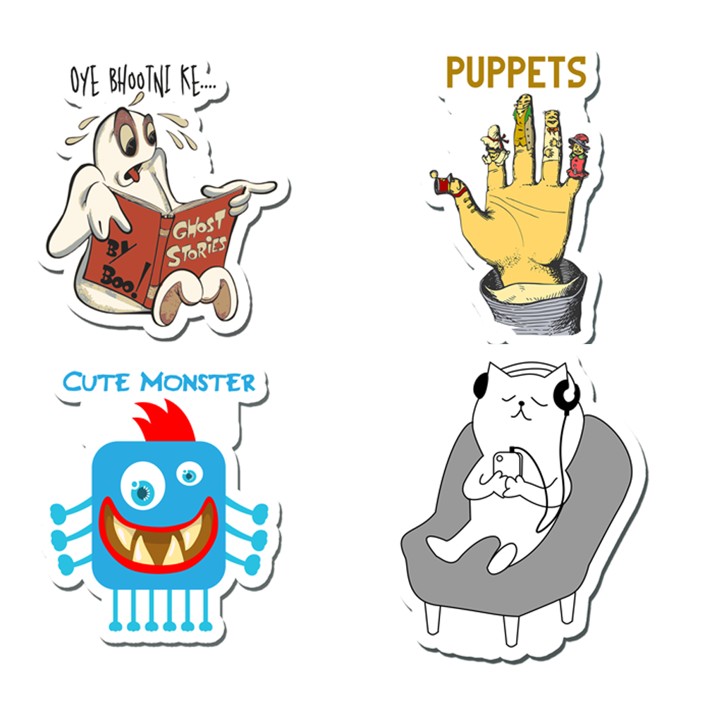 ShopTwiz Monster Baby/Kids Learning Fridge Magnet and Door Magnets (Set of 4 Magnets)