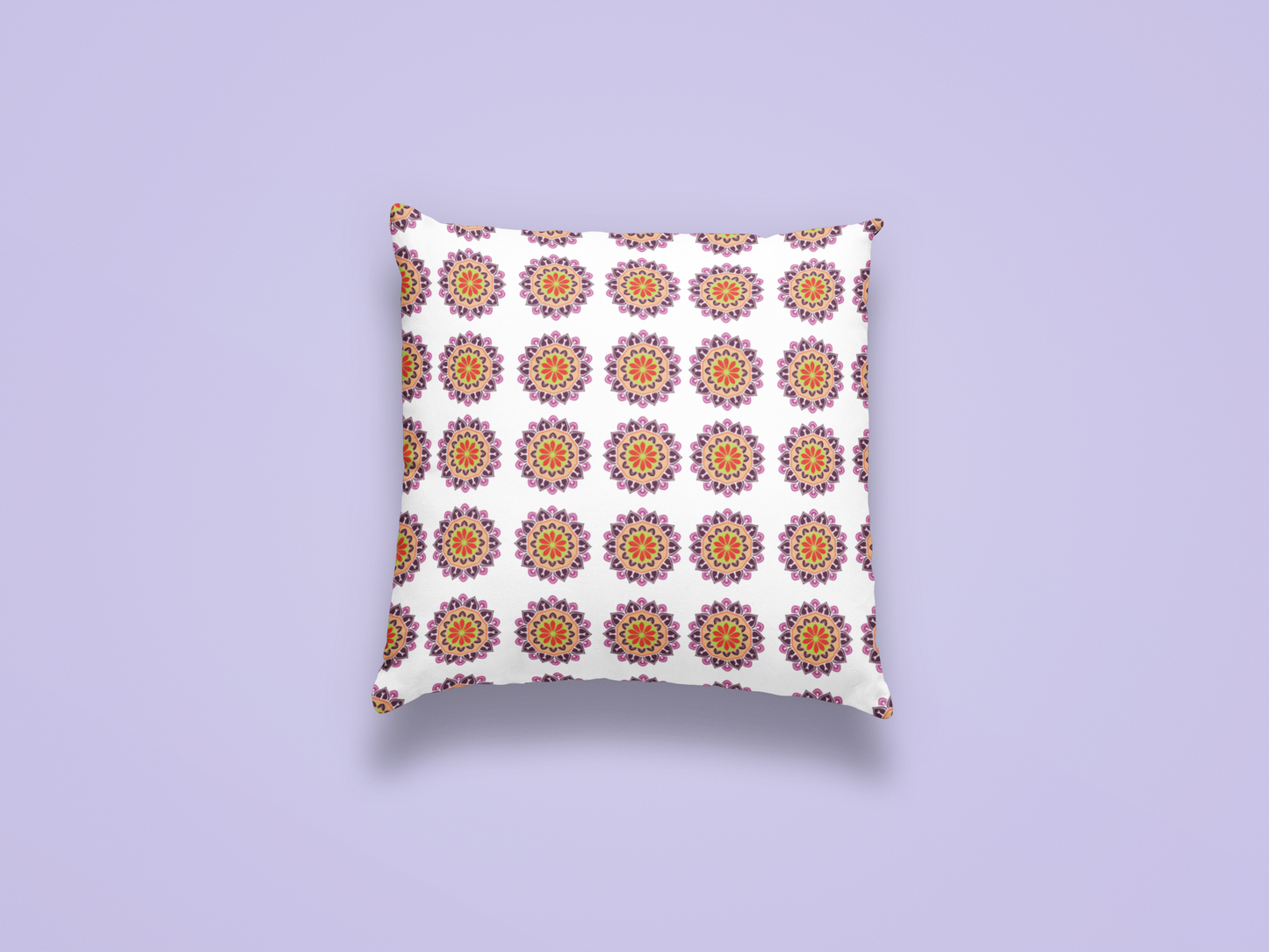 Printed Ethnic Cushion Cover with Filler Included ( 12 inch x 12 inch )