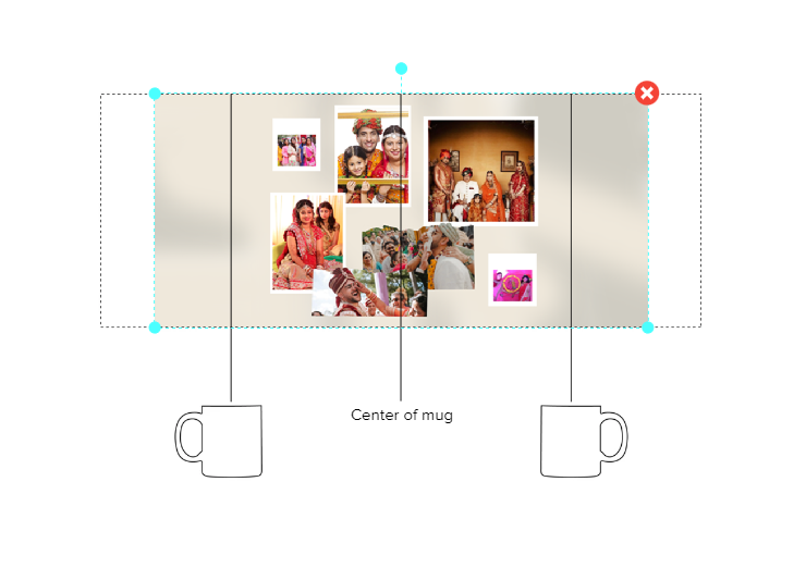 Customized Coffee Mug - Add Your Own Photo -8 Photo Frame Pattern