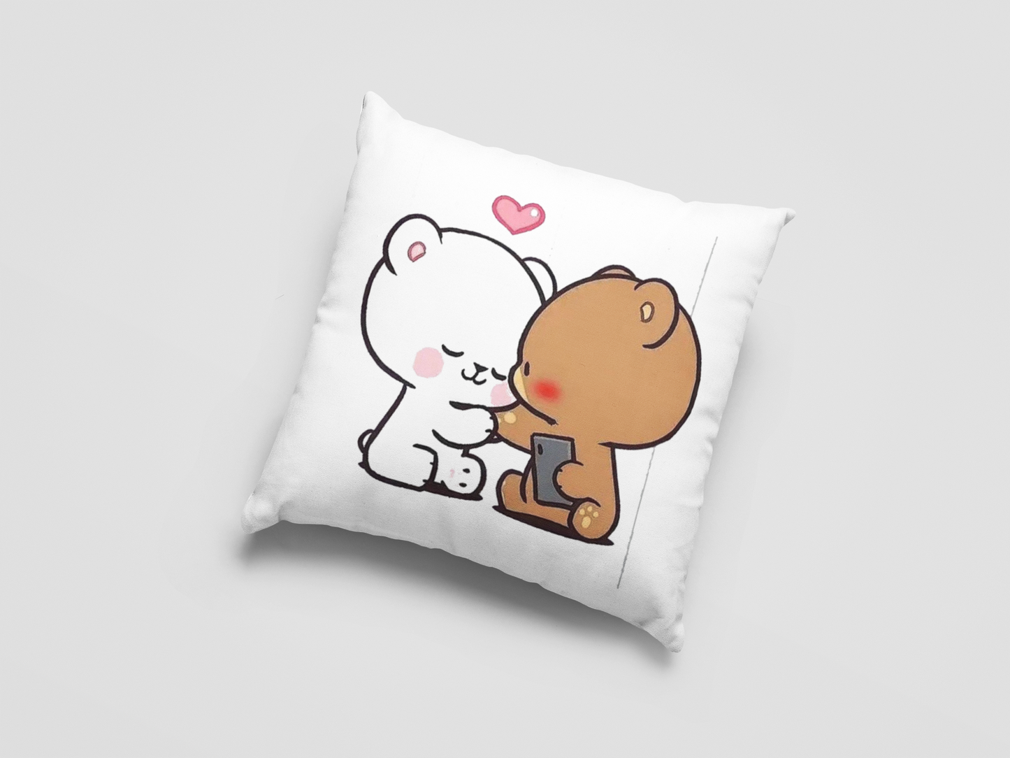 Mocha Bear Printed Cushion