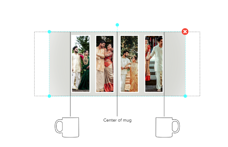 Customized Coffee Mug - Add Your Own Photo -4 Photo Frame Pattern