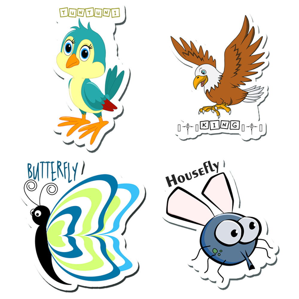 ShopTwiz Butterfly Baby/Kids Learning Fridge Magnet and Door Magnets (Set of 4 Magnets)