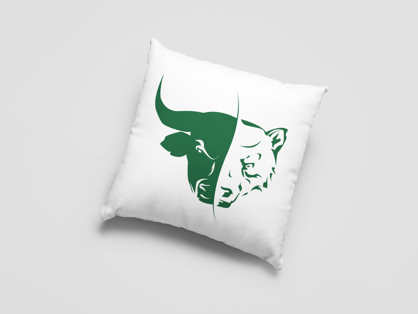 Bull And Bear Printed Cushion