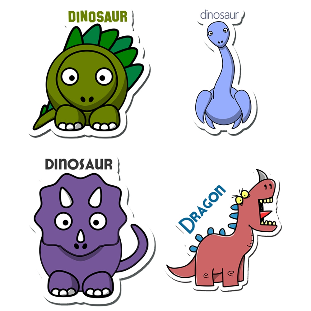 ShopTwiz Dinosaur Baby/Kids Learning Fridge Magnet and Door Magnets (Set of 4 Magnets)