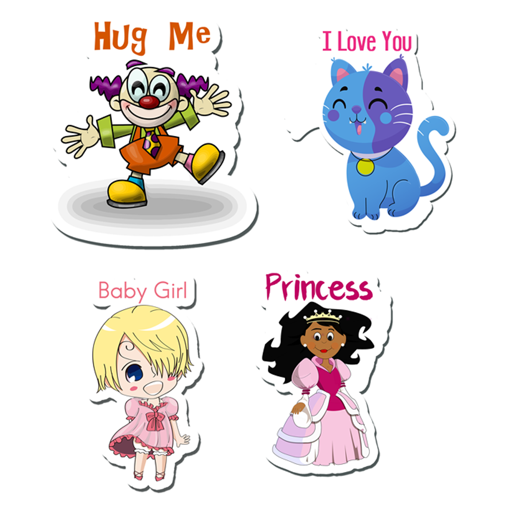 ShopTwiz Hug Me Baby/Kids Learning Fridge Magnet and Door Magnets (Set of 4 Magnets)