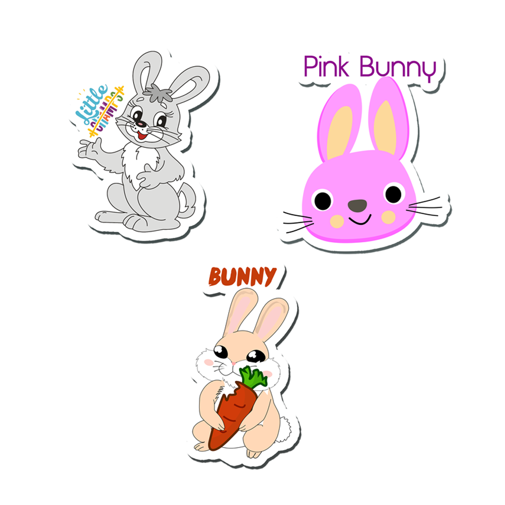 ShopTwiz Pink Bunny Baby/Kids Learning Fridge Magnet and Door Magnets (Set of 3 Magnets)