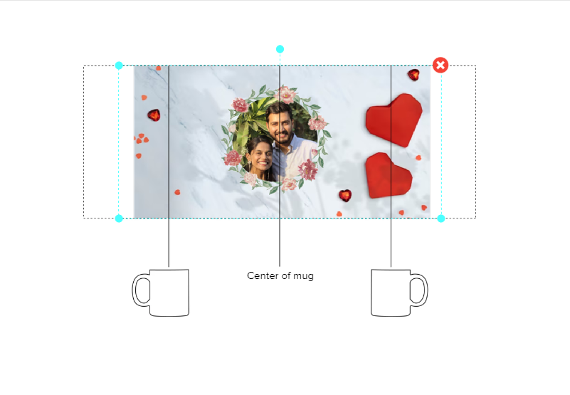 Customized Coffee Mug - Add Your Own Photo - Flower Pattern