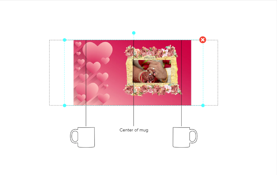 Customized Coffee Mug - Add Your Own Photo - Pink Heart Pattern