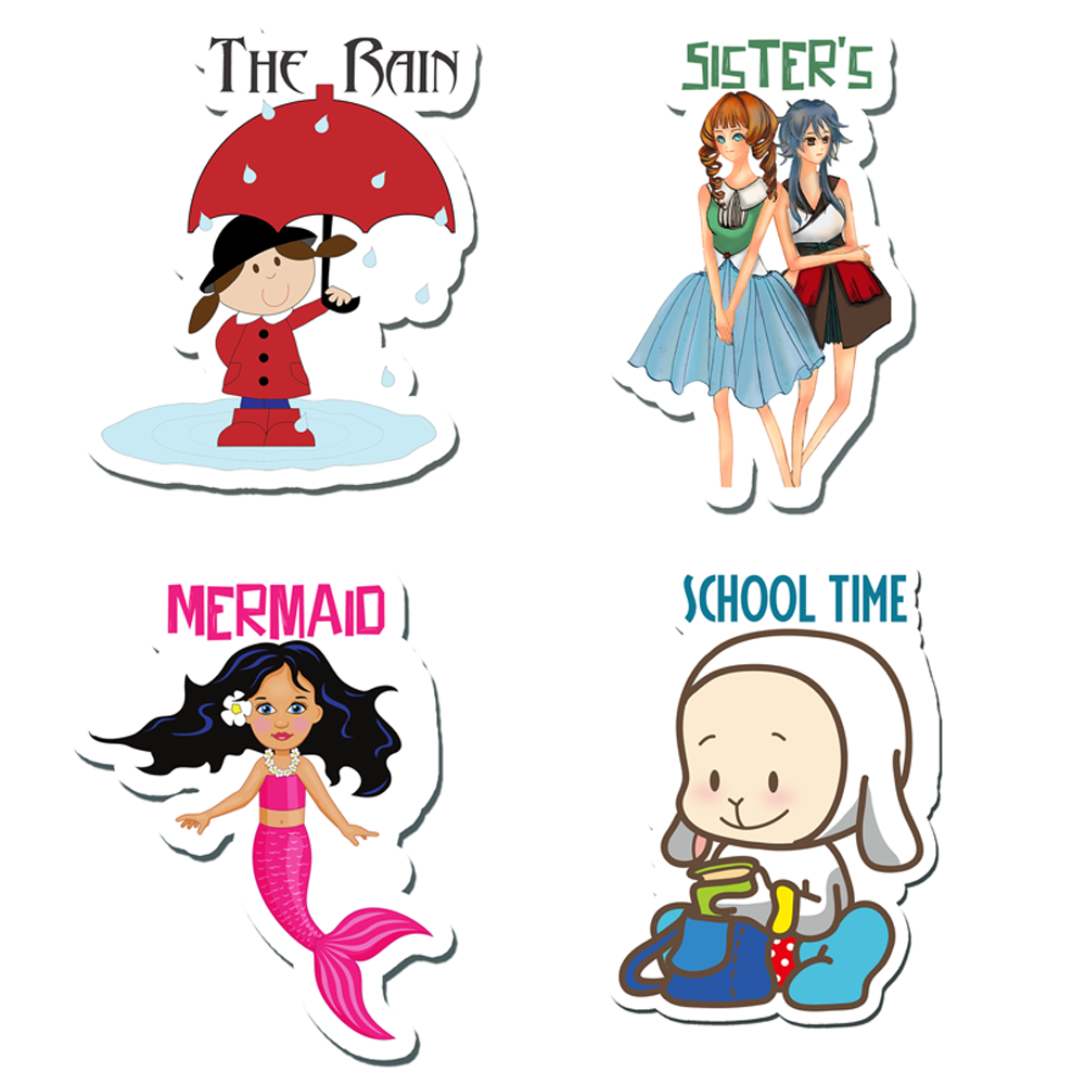 ShopTwiz The Rain Baby/Kids Learning Fridge Magnet and Door Magnets (Set of 4 Magnets)