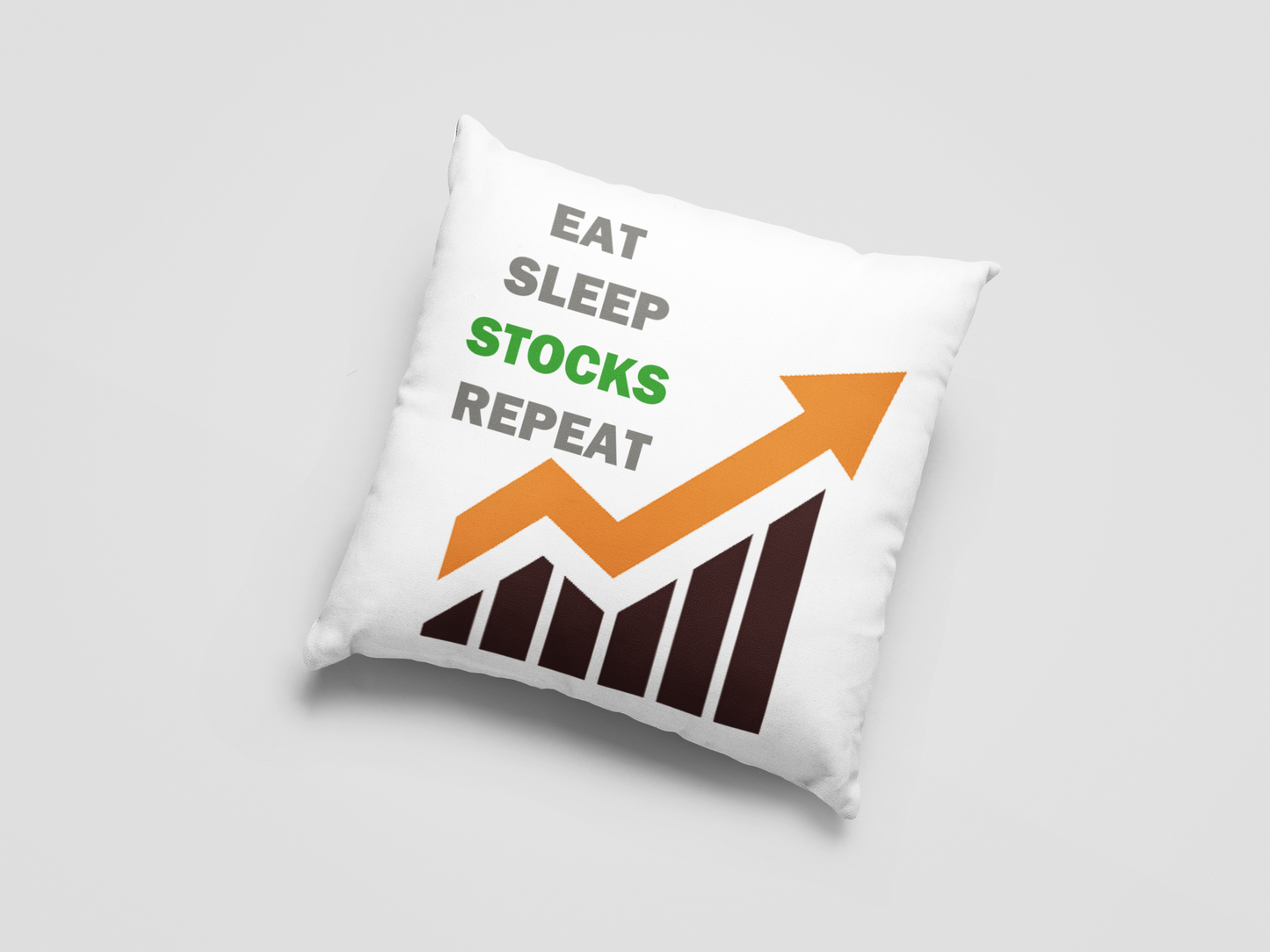 Eat Sleep Stocks Repeat Printed Cushion