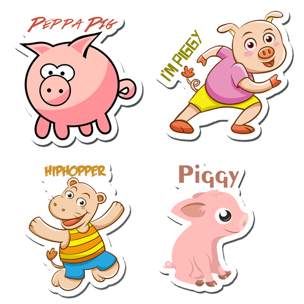 ShopTwiz I M PIGGY Baby/Kids Learning Fridge Magnet and Door Magnets (Set of 4 Magnets)