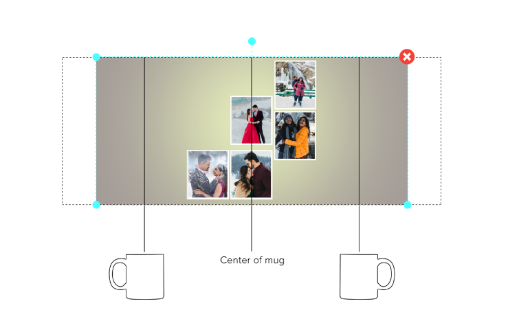 Customized Coffee Mug - Add Your Own Photo -5 Photo Frame Pattern