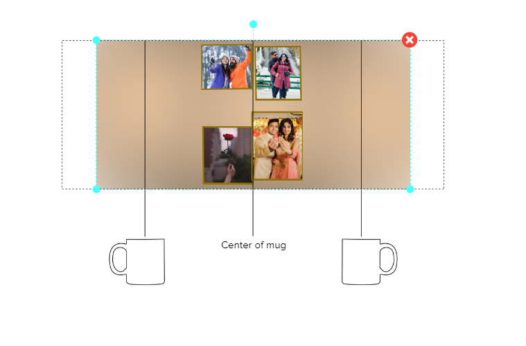 Customized Coffee Mug - Add Your Own Photo -4 Photo Frame Pattern