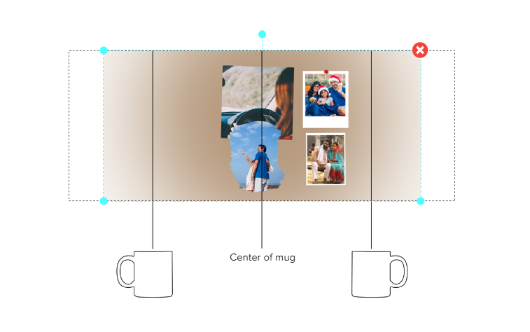 Customized Coffee Mug - Add Your Own Photo -4 Photo Frame Pattern