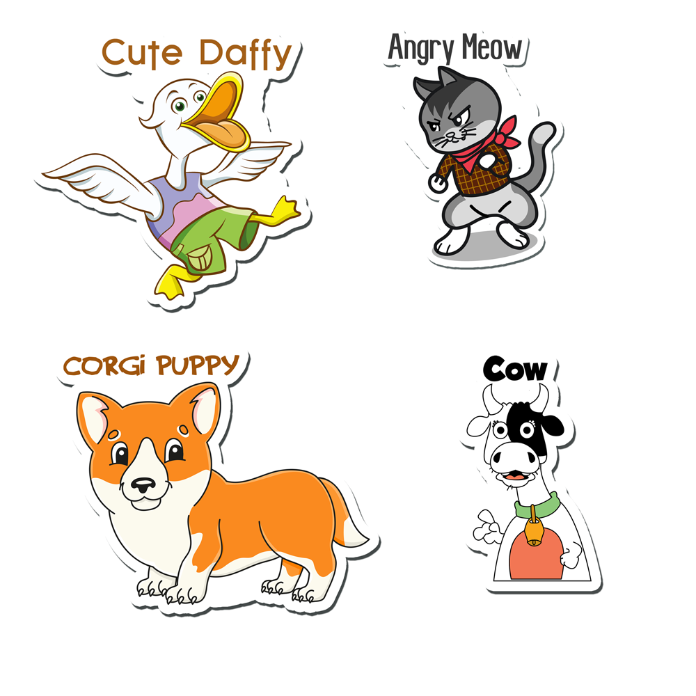 ShopTwiz Cute Daffy Baby/Kids Learning Fridge Magnet and Door Magnets (Set of 4 Magnets)