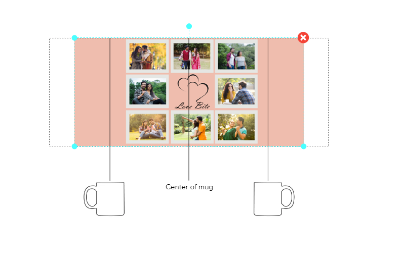 Customized Coffee Mug - Add Your Own Photo -8 Photo Frame Pattern