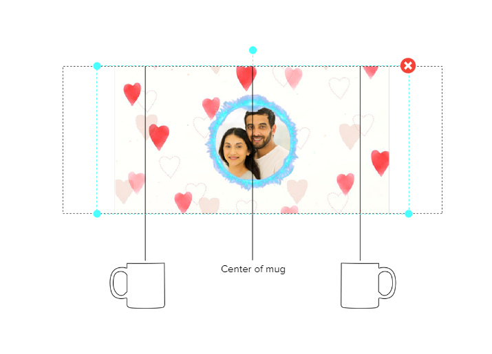 Customized Coffee Mug - Add Your Own Photo - Heart Background