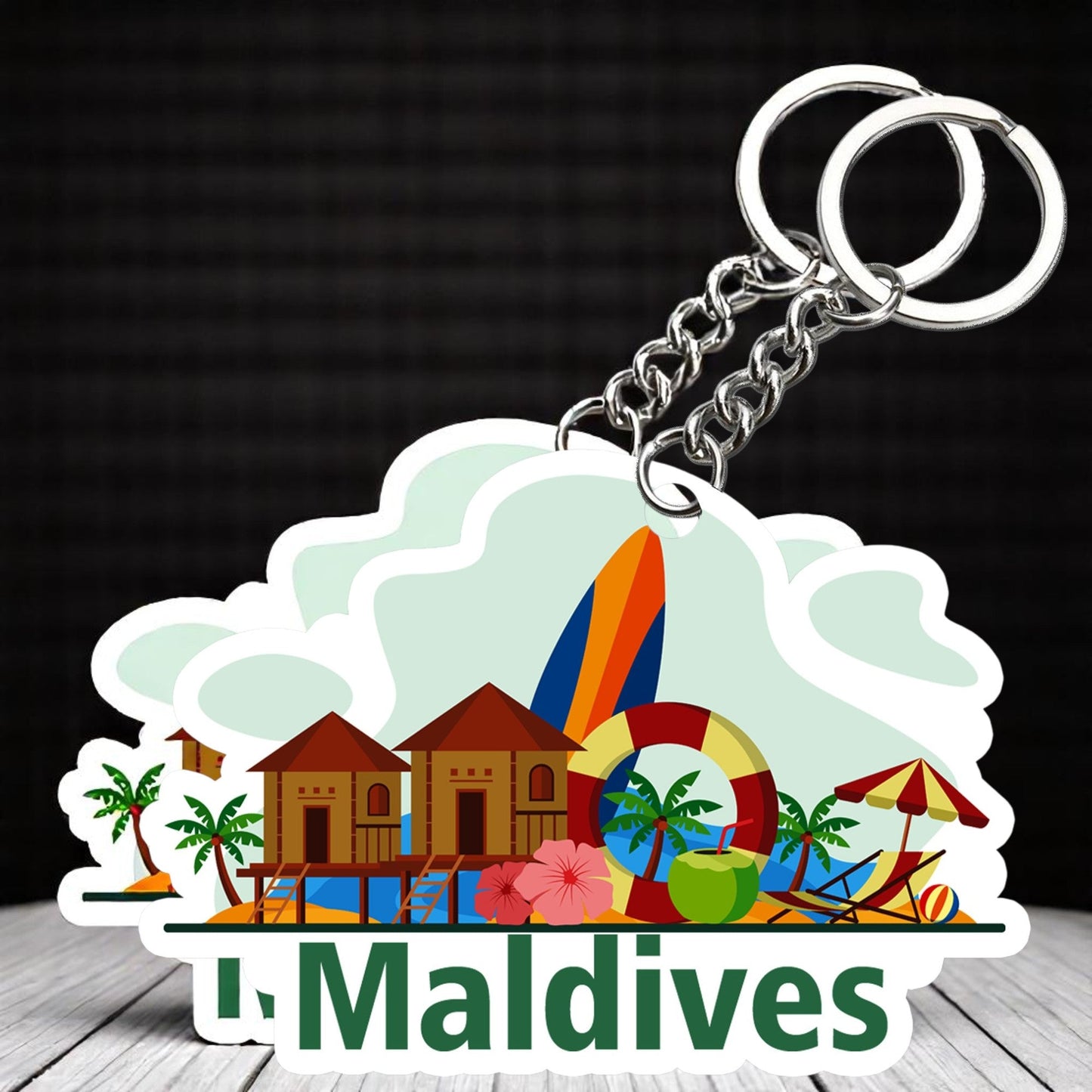 Beautiful Maldives Key chain ( Set of 2 )