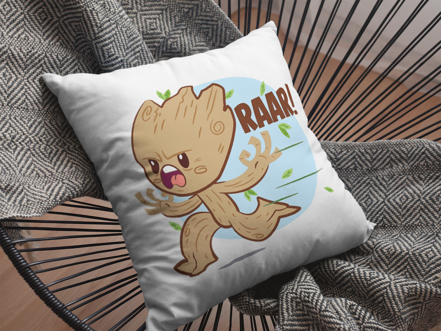 Baby Groot Printed Cushion