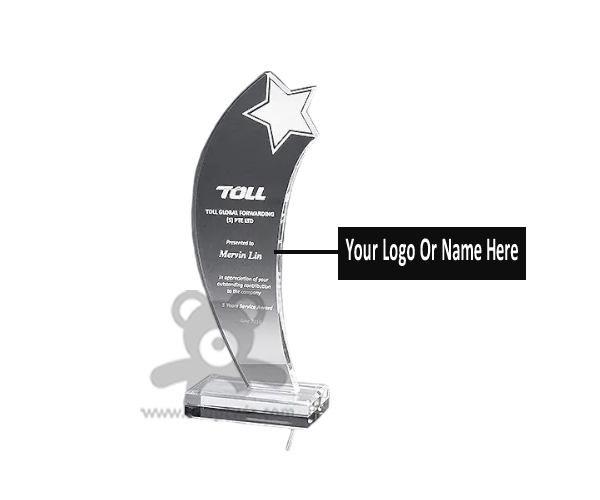 ShopTwiz Customized Shooting Star Trophy – Personalized Logo & Name Corporate Gift