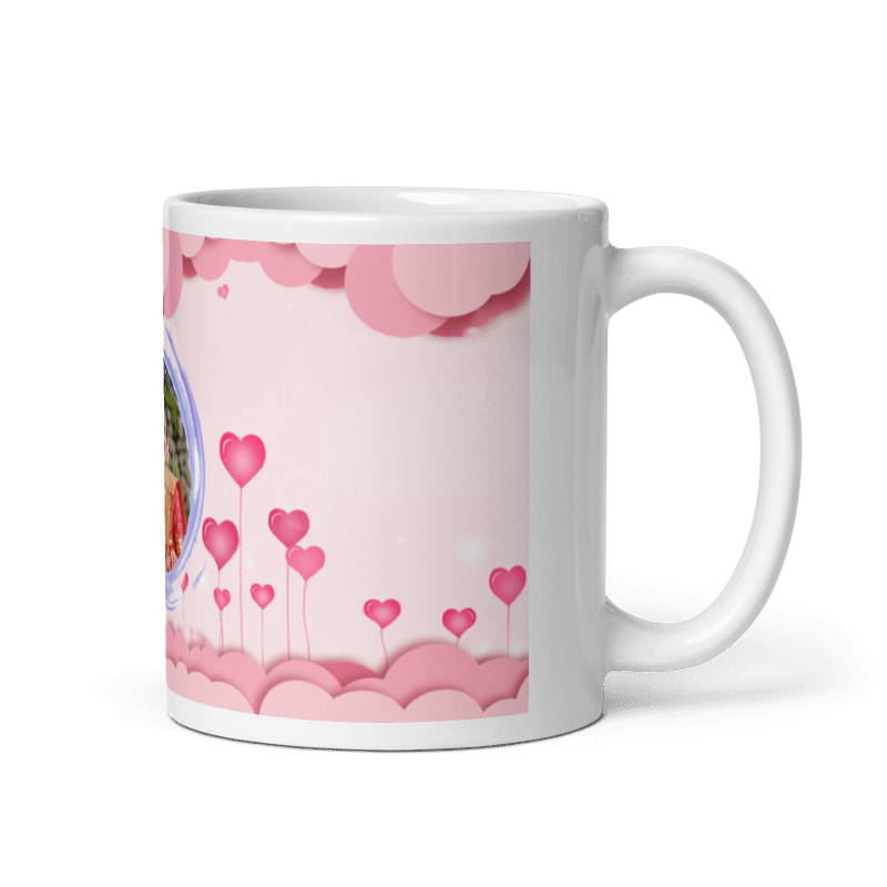 Customized Coffee Mug - Add Your Own Photo - Flower Design