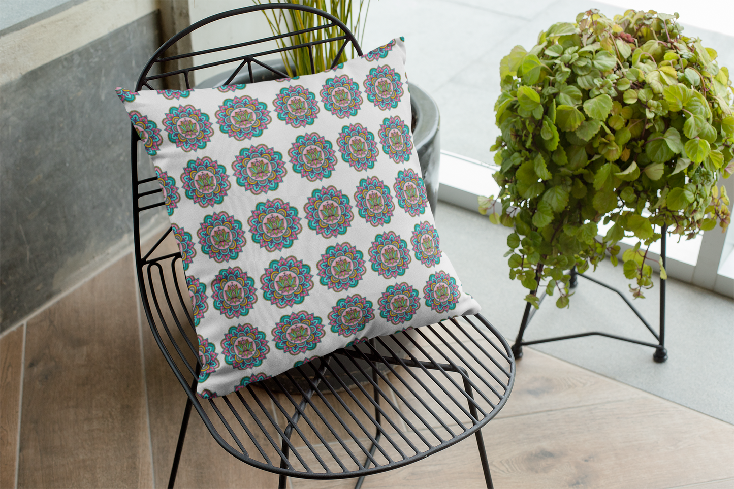 Ethnic Cushion Restful Cove Cushion Cover (12 x 12 cm) (Filler Included)