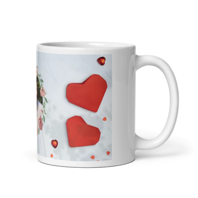 Customized Coffee Mug - Add Your Own Photo - Flower Pattern
