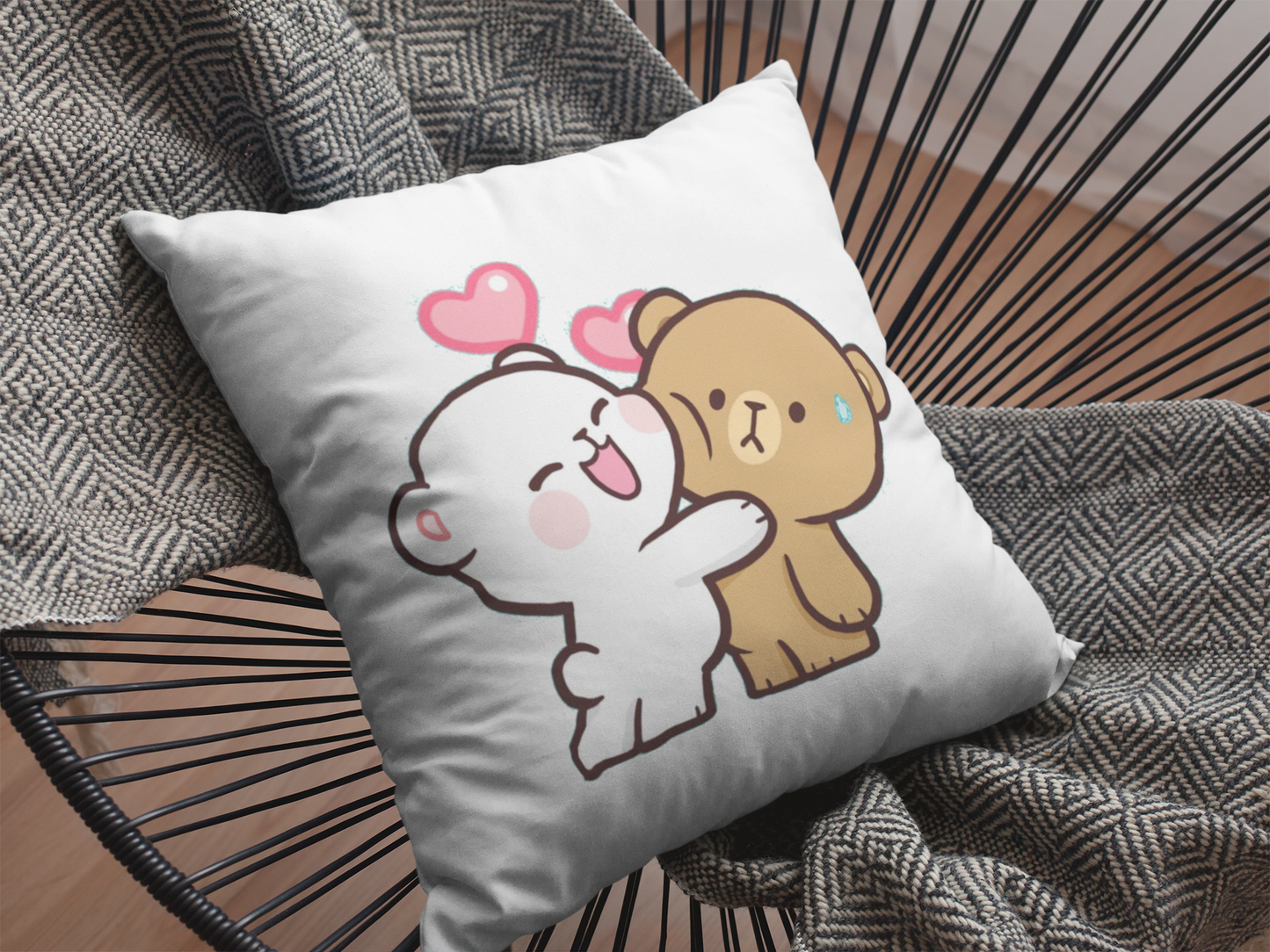 Mocha Bear  Printed Cushion