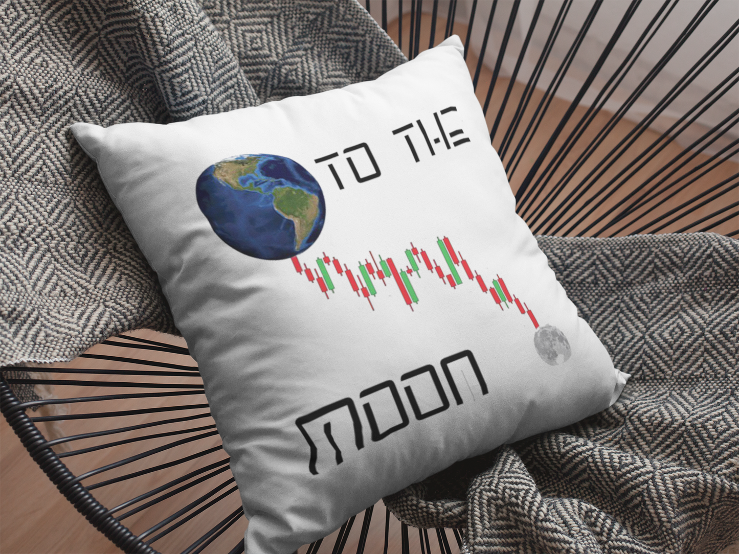 To The Moon Printed Cushion