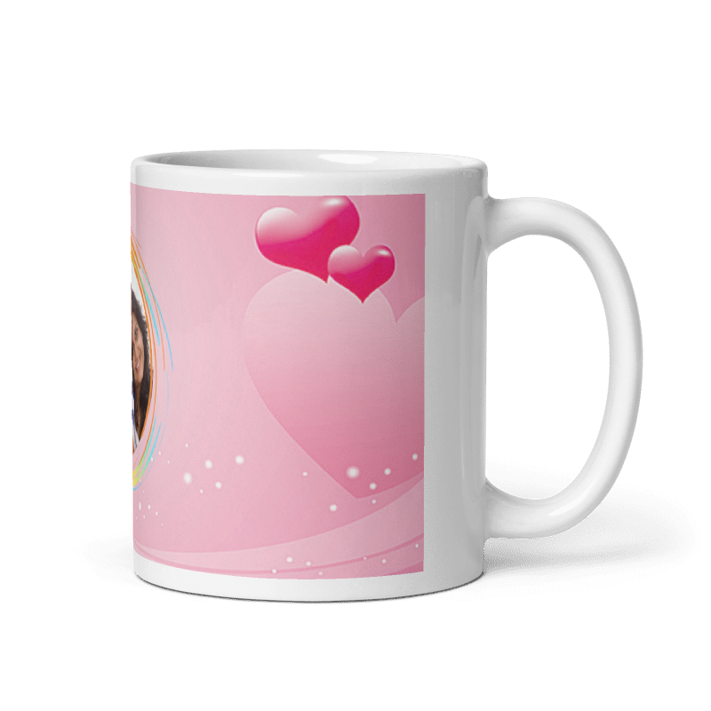 Customized Coffee Mug - Add Your Own Photo - Beautiful Pink Background