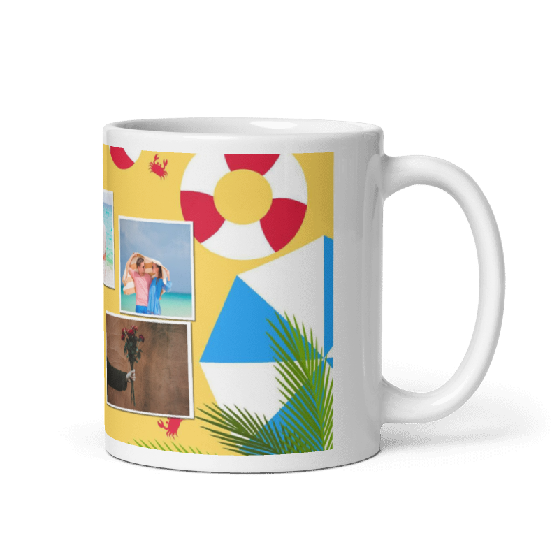 Customized Coffee Mug - Add Your Own Photo -5 Photo Frame Pattern