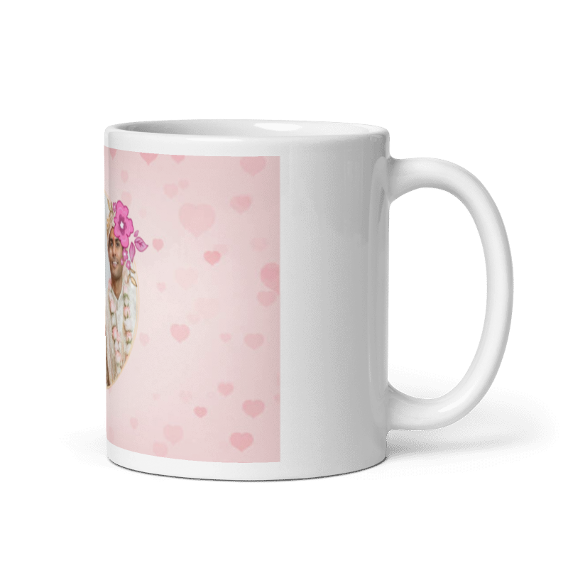 Customized Coffee Mug - Add Your Own Photo -Lovely Pink Background