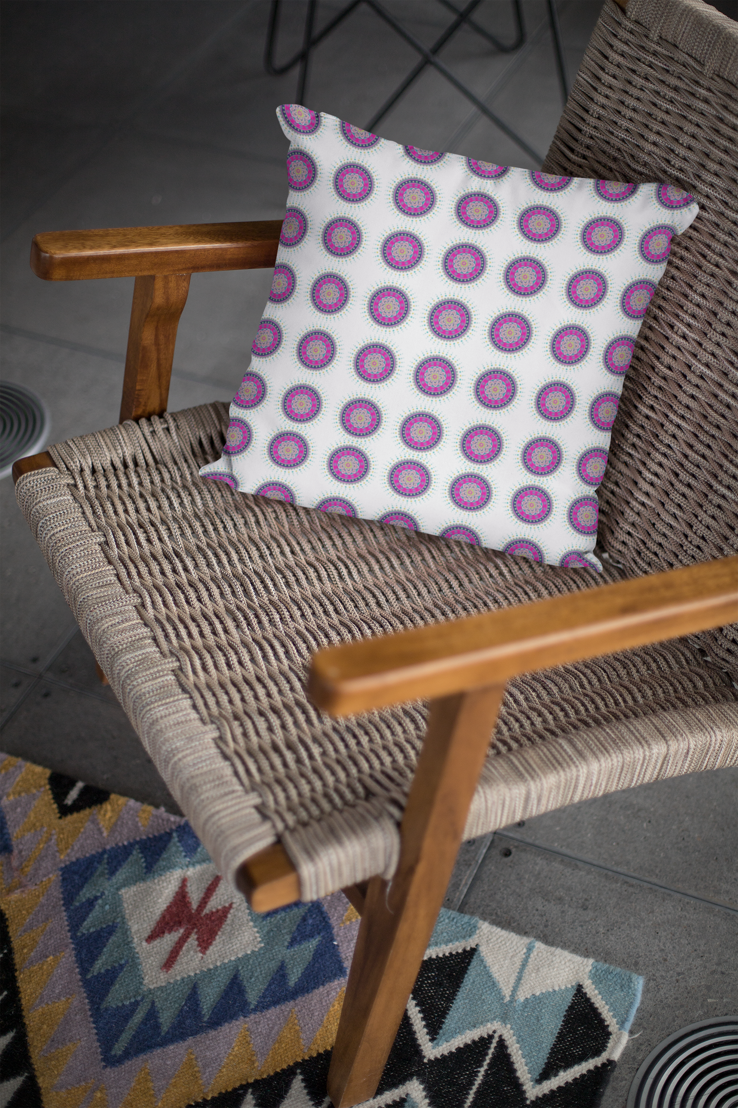 Ethnic Cushion Cushy Cove Cushion Cover (12 x 12 cm) (Filler Included)