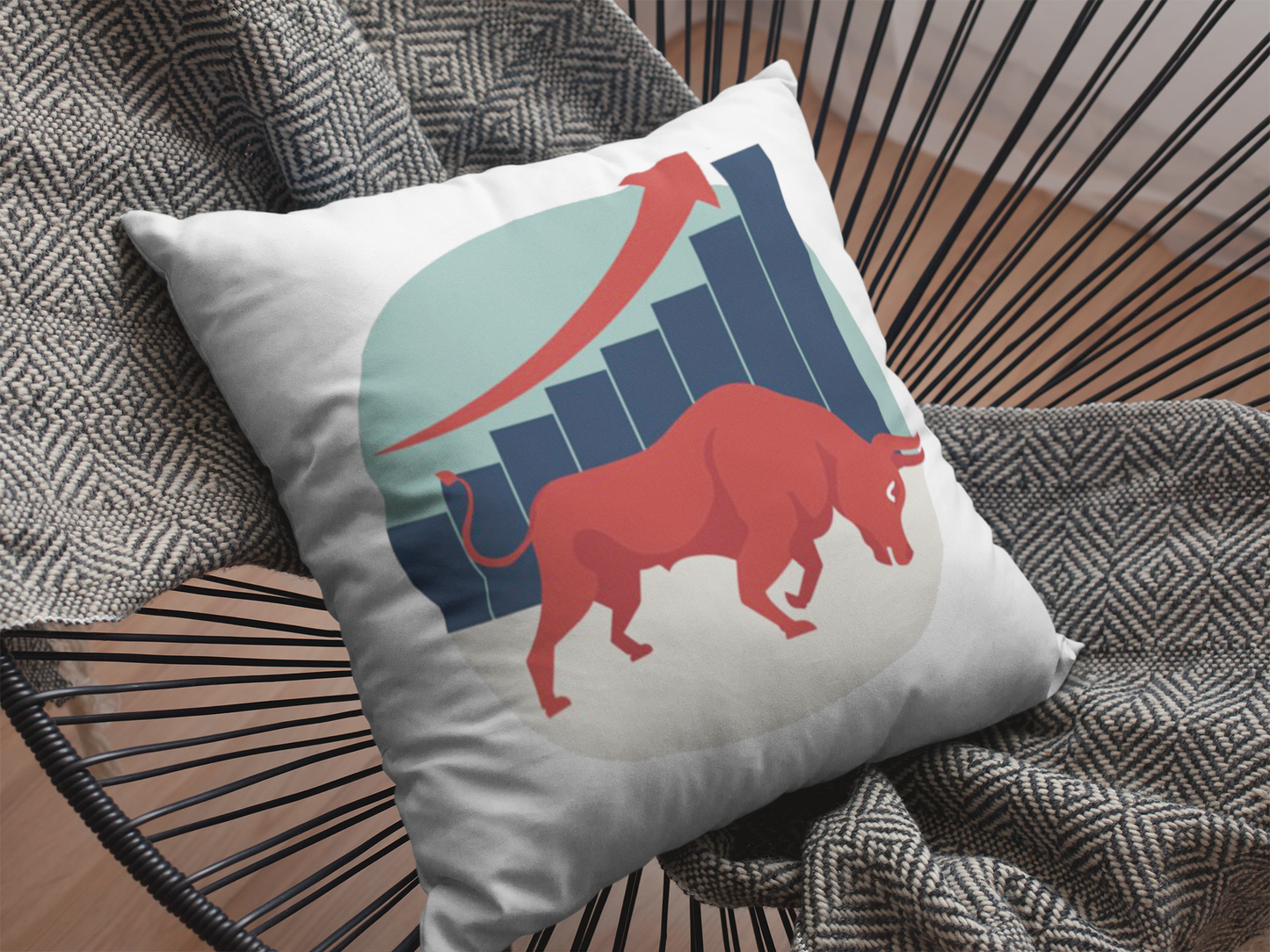 Stock Market Printed Cushion