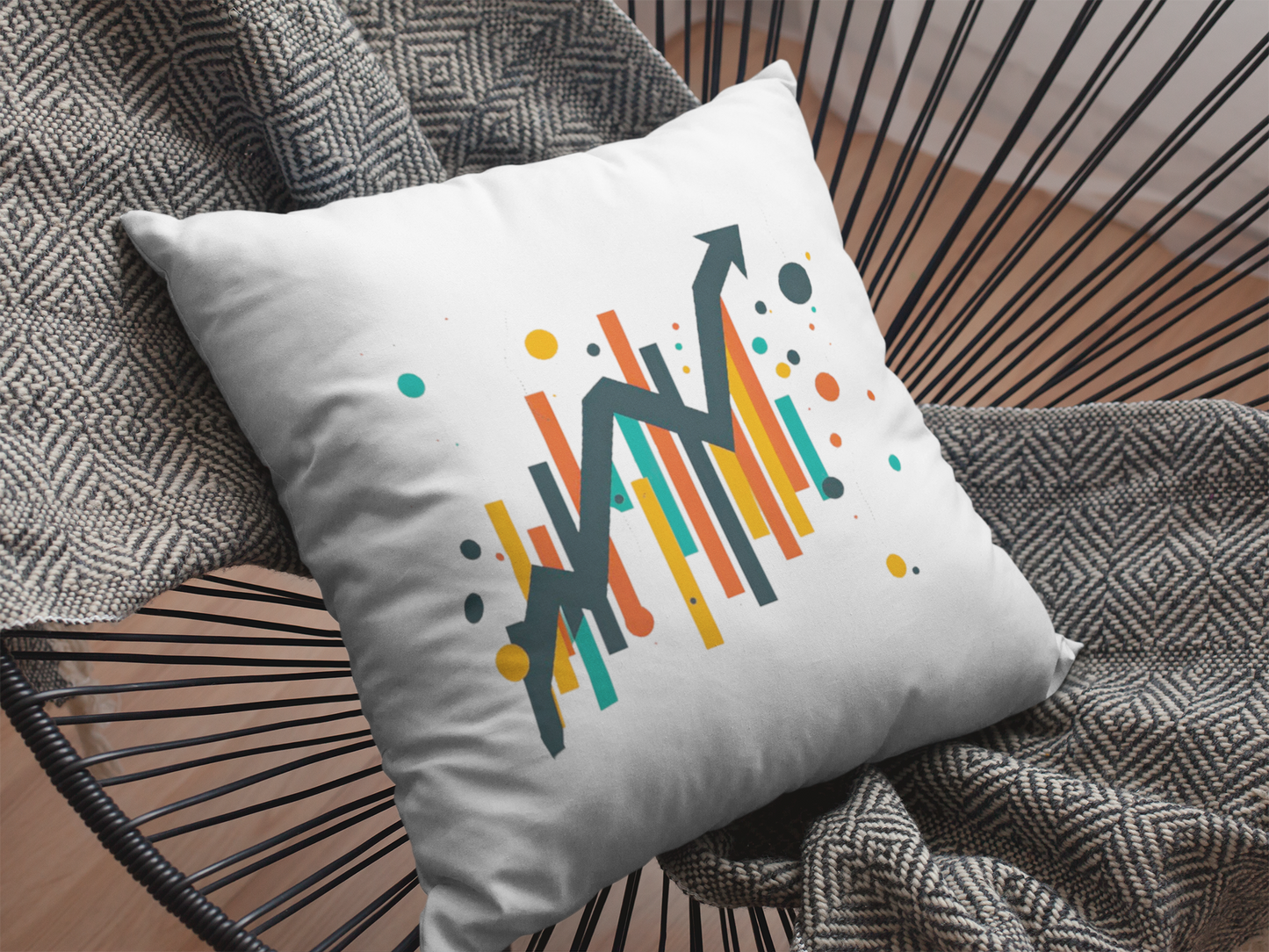 Stock Market Printed Cushion