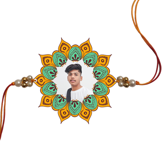 Photo Rakhi ( Customized / Personalized ) Floral Design
