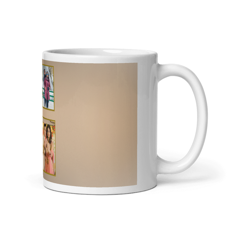 Customized Coffee Mug - Add Your Own Photo -4 Photo Frame Pattern