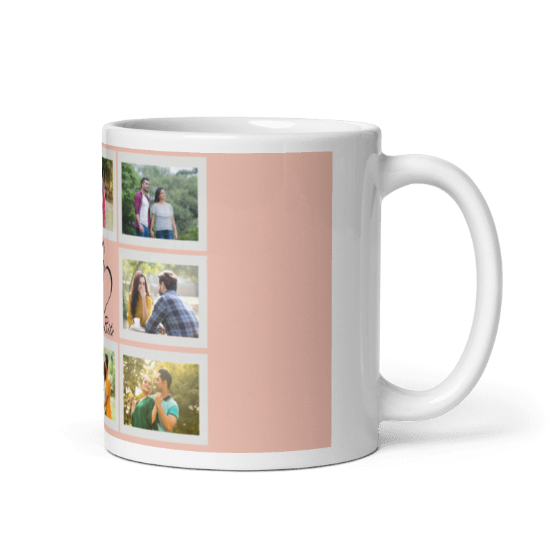 Customized Coffee Mug - Add Your Own Photo -8 Photo Frame Pattern