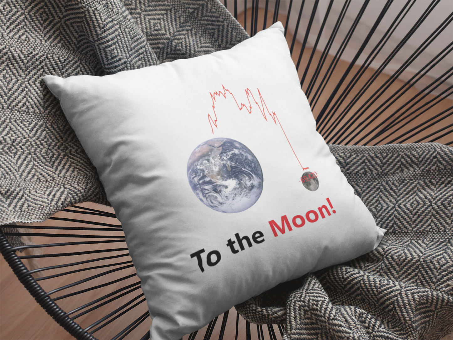 To The Moon Printed Cushion