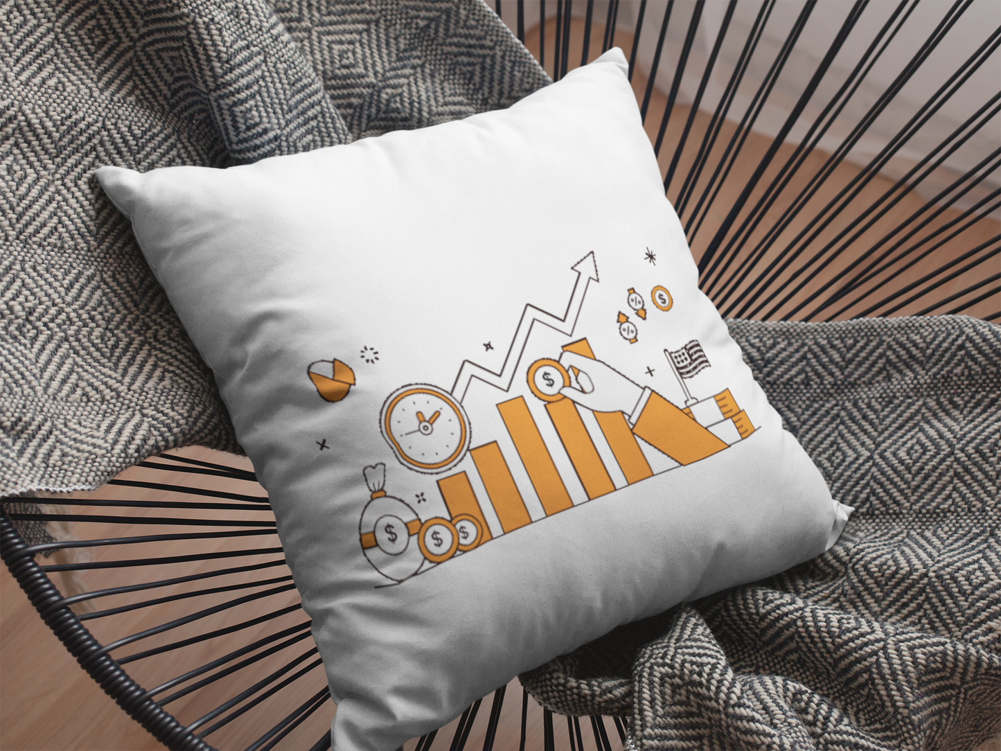 Stock Market Printed Cushion