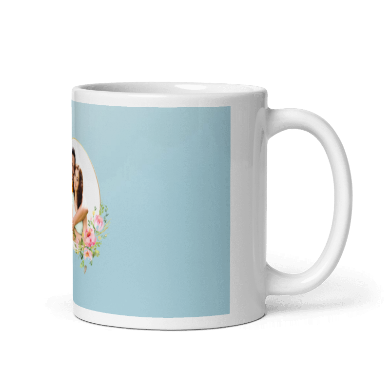 Customized Coffee Mug - Add Your Own Photo -Sky Blue Background