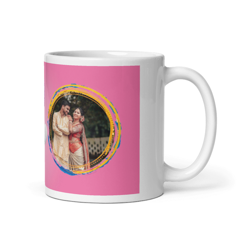 Customized Coffee Mug - Add Your Own Photo - Soft Heart Pattern