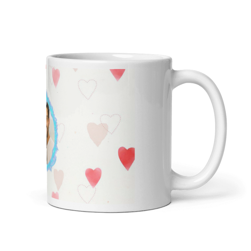 Customized Coffee Mug - Add Your Own Photo - Heart Background