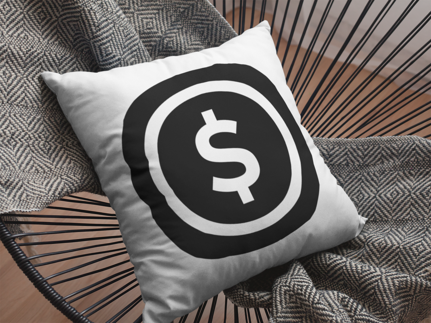 Dollar Printed Cushion